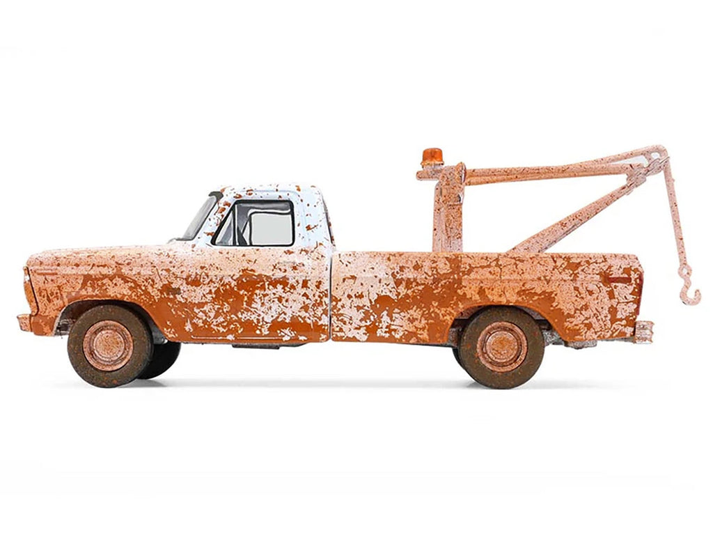 1973 Ford F-100 Tow Truck White (Weathered) "Blue Collar Collection" Series 14 1/64 Diecast Model Car by Greenlight-0