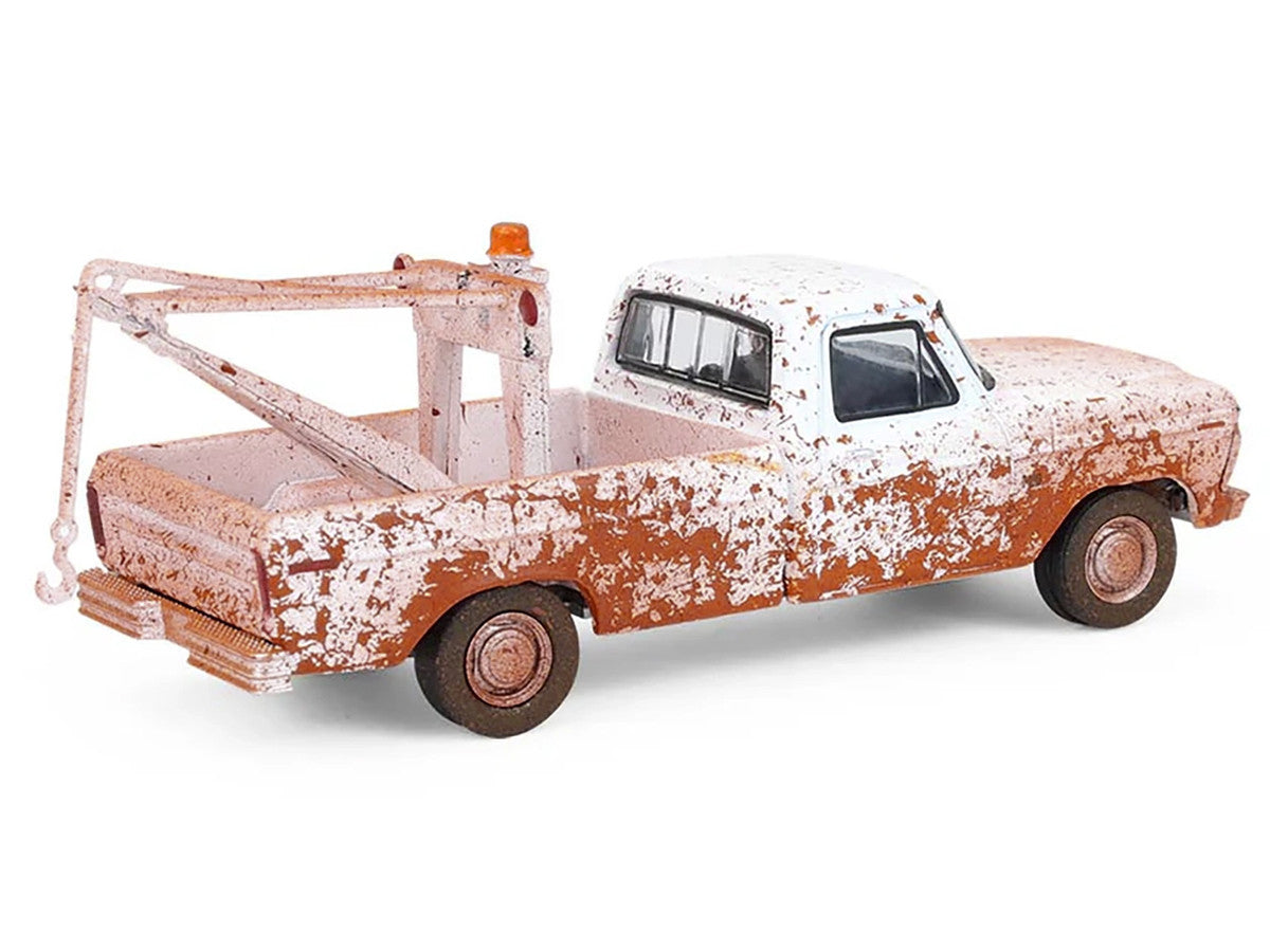 1973 Ford F-100 Tow Truck White (Weathered) "Blue Collar Collection" Series 14 1/64 Diecast Model Car by Greenlight-1