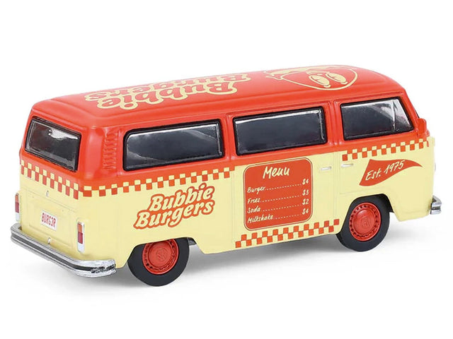 Greenlight 1:64 1975 Volkswagen Type 2 Van "Bubbie Burgers Food Truck" Orange and Cream Diecast Model — product image 1