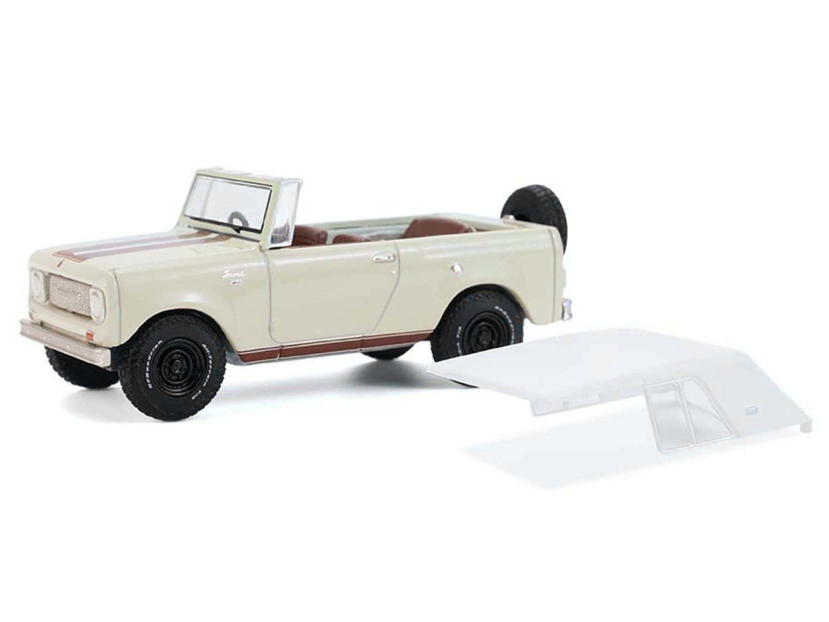 1967 International Scout 800 Sportop Cream with Brown Stripes and White Top "All Terrain" Series 17 1/64 Diecast Model Car by Greenlight-0
