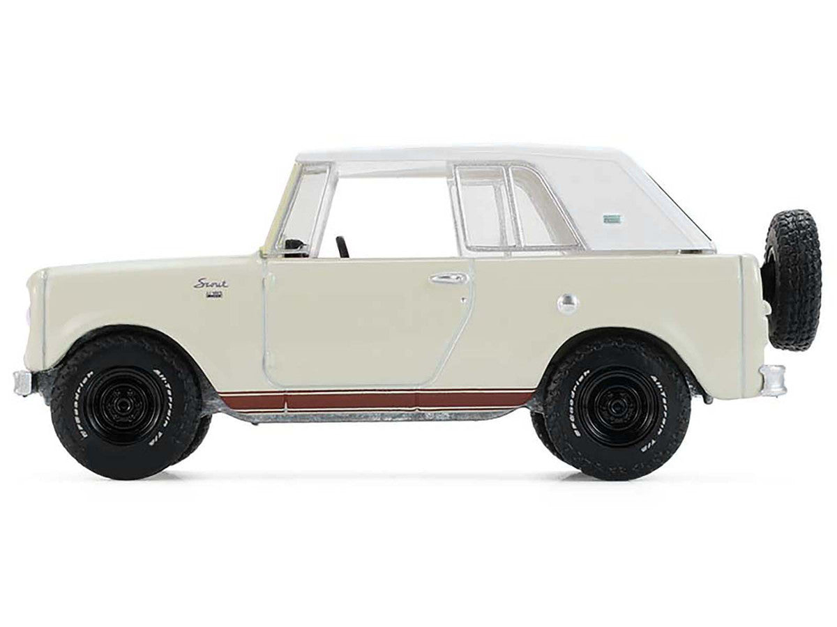 1967 International Scout 800 Sportop Cream with Brown Stripes and White Top "All Terrain" Series 17 1/64 Diecast Model Car by Greenlight-1