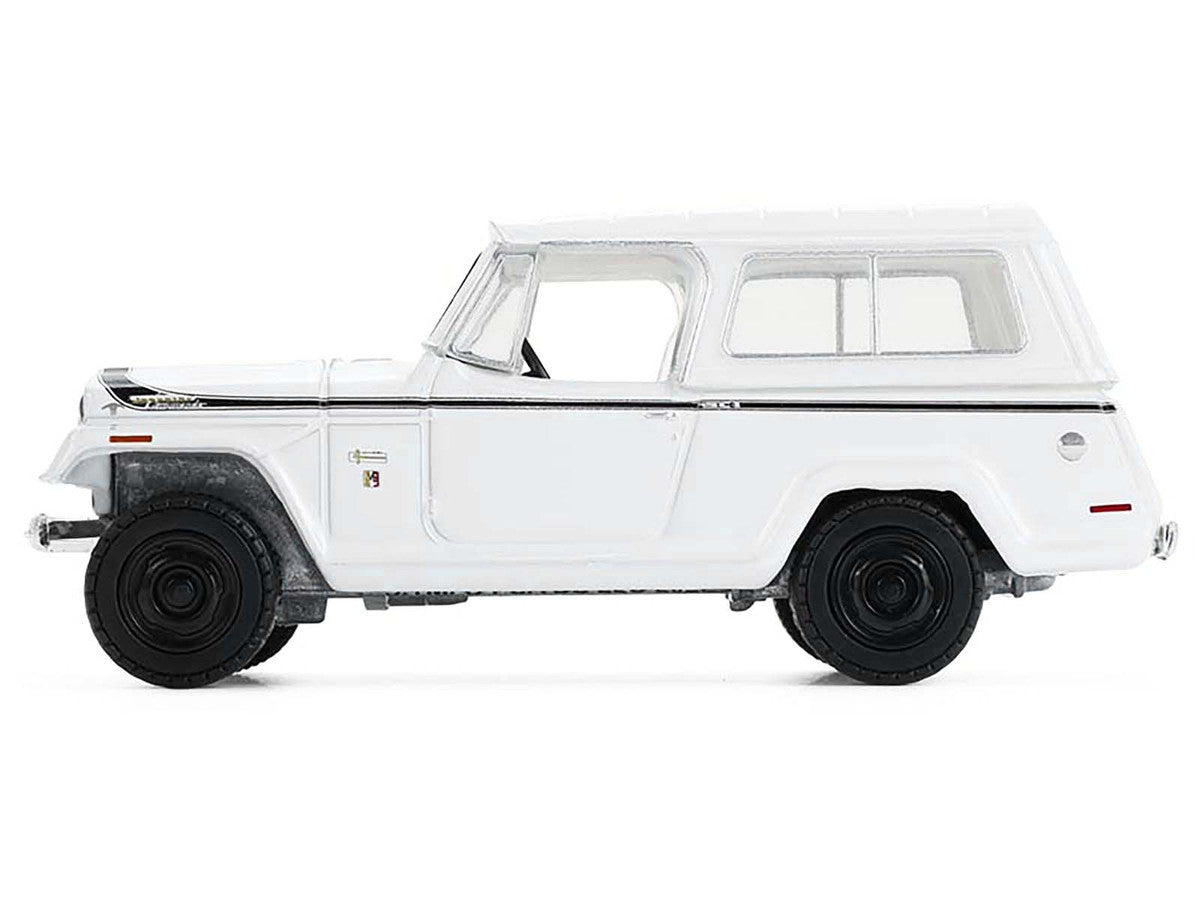 1971 Jeep Jeepster Commando White with Black Stripes "All Terrain" Series 17 1/64 Diecast Model Car by Greenlight-1