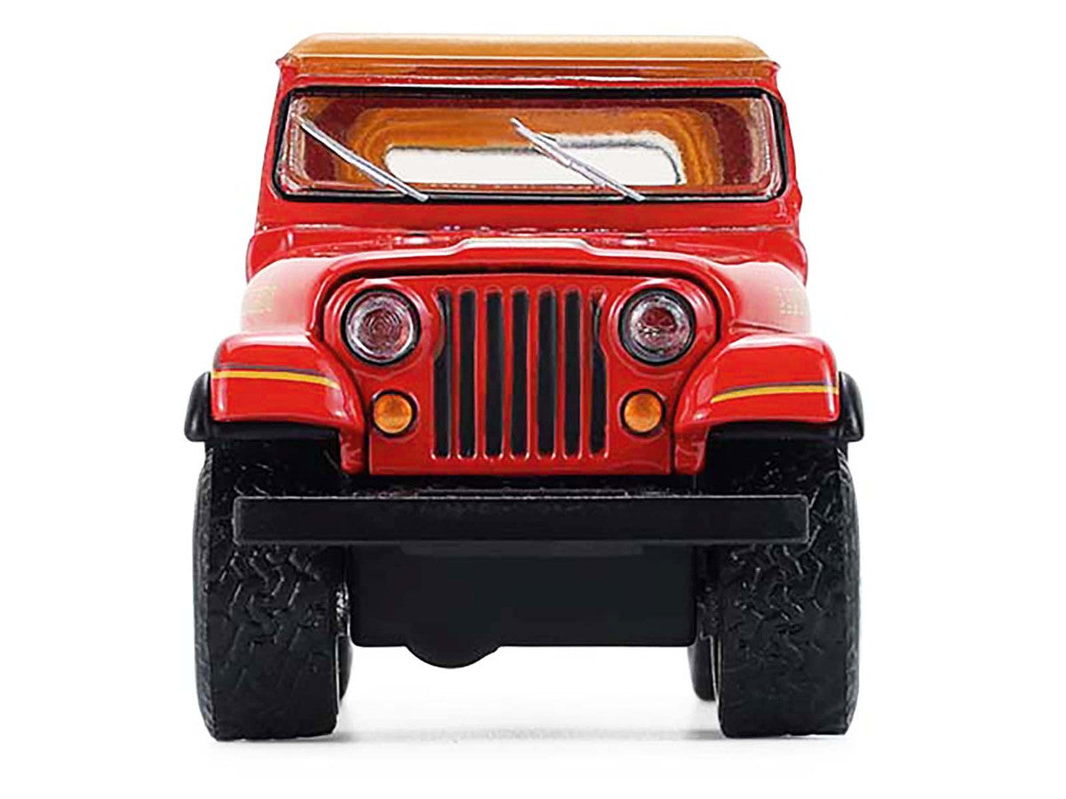 1980 Jeep CJ-7 Laredo Red with Tan Top "All Terrain" Series 17 1/64 Diecast Model Car by Greenlight-1