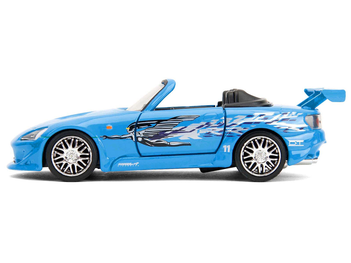 2001 Honda S2000 Convertible Blue with Graphics "Fast & Furious Remix - 25th Anniversary" Series  1/32 Diecast Model Car by Jada-0