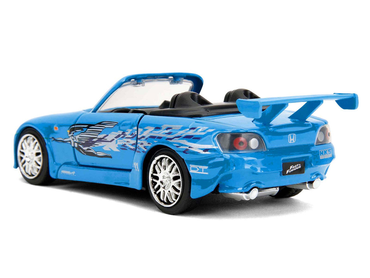 2001 Honda S2000 Convertible Blue with Graphics "Fast & Furious Remix - 25th Anniversary" Series  1/32 Diecast Model Car by Jada-2