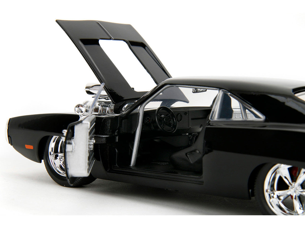 1970 Dodge Charger Black with Race Interior "The Fast and the Furious" (2001) Movie "25 Years of Fast & Furious" Series 1/24 Diecast Model Car by Jada-3