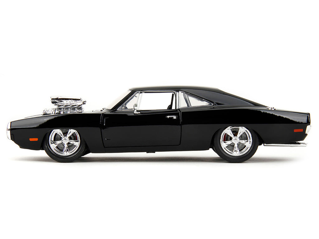 1970 Dodge Charger Black with Race Interior "The Fast and the Furious" (2001) Movie "25 Years of Fast & Furious" Series 1/24 Diecast Model Car by Jada-2
