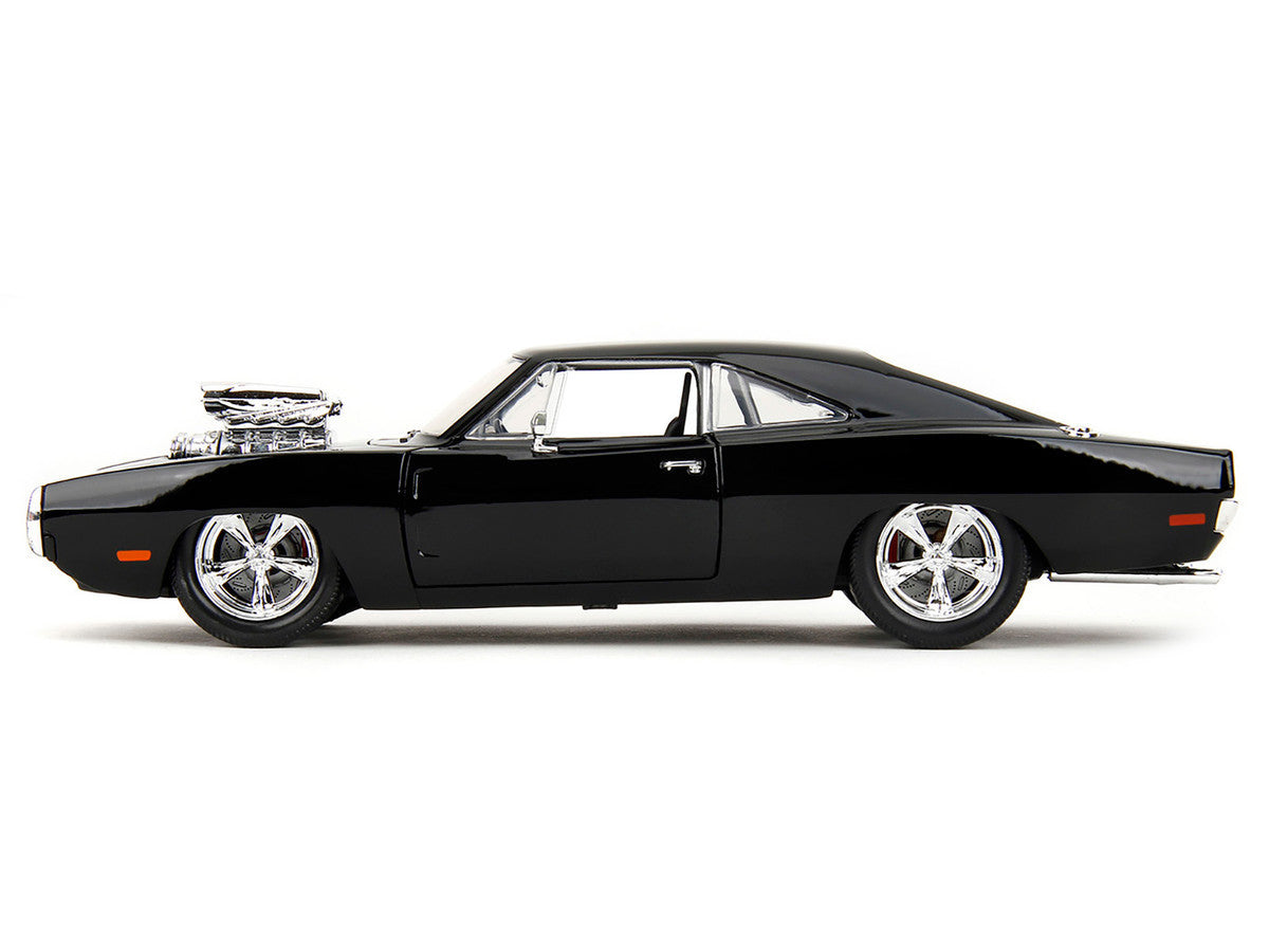 1970 Dodge Charger Black with Race Interior "The Fast and the Furious" (2001) Movie "25 Years of Fast & Furious" Series 1/24 Diecast Model Car by Jada-2