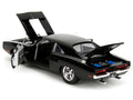 1970 Dodge Charger Black with Race Interior "The Fast and the Furious" (2001) Movie "25 Years of Fast & Furious" Series 1/24 Diecast Model Car by Jada-0