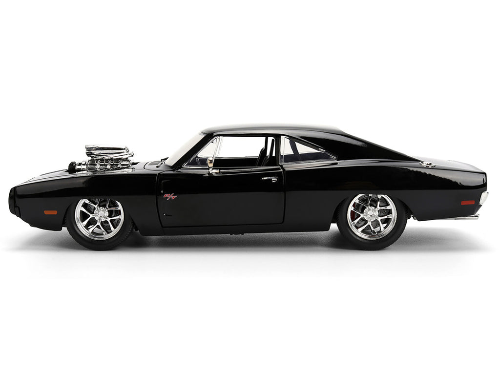 1970 Dodge Charger R/T Black "Furious 7" (2015) Movie "Fast & Furious" Series 1/24 Diecast Model Car by Jada-2