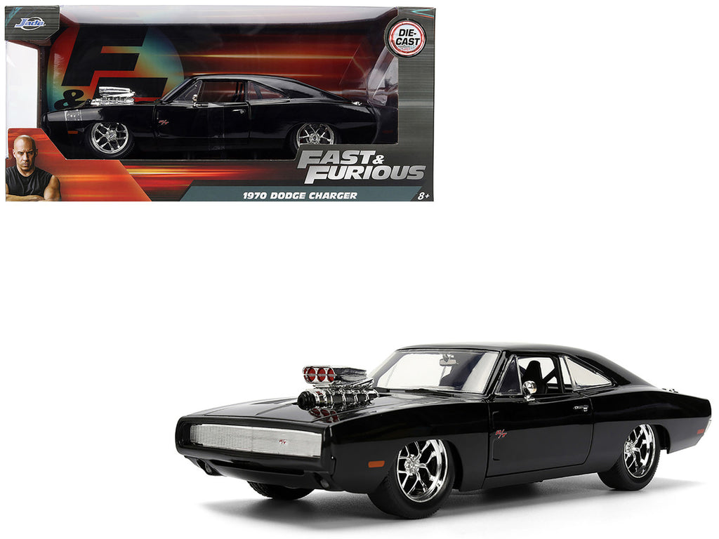 1970 Dodge Charger R/T Black "Furious 7" (2015) Movie "Fast & Furious" Series 1/24 Diecast Model Car by Jada-0
