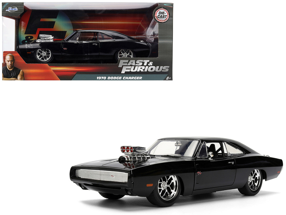 1970 Dodge Charger R/T Black "Furious 7" (2015) Movie "Fast & Furious" Series 1/24 Diecast Model Car by Jada-0