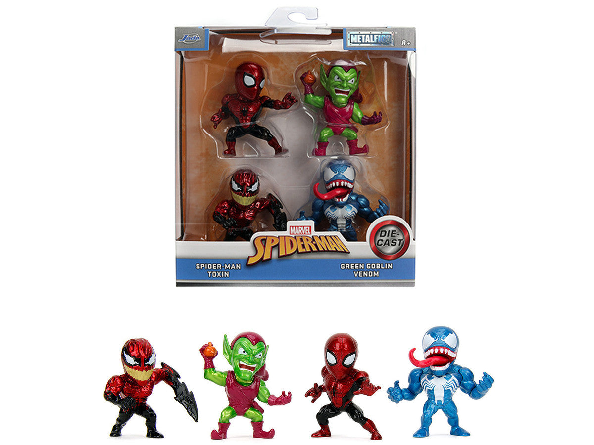 Set of 4 Diecast Figures "Spider-Man" "Metalfigs" Series Diecast Models by Jada-0