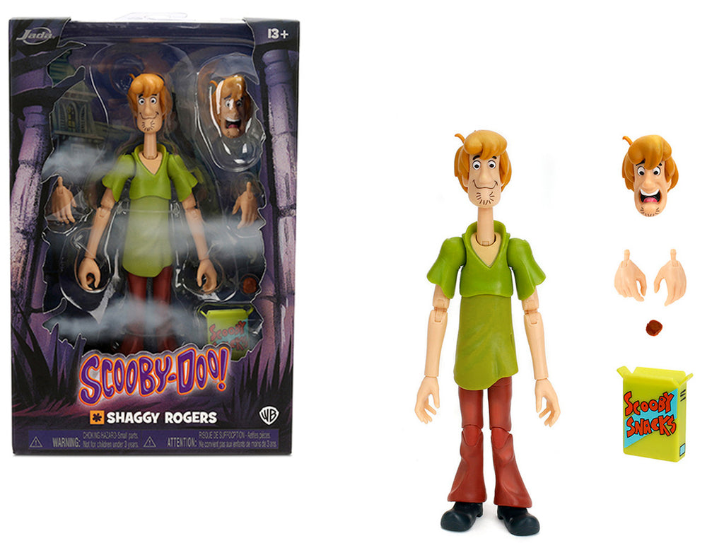Shaggy Rogers 6.5" Moveable Figure with Accessories and Alternate Head and Hands "Scooby-Doo!" Franchise Model by Jada-4