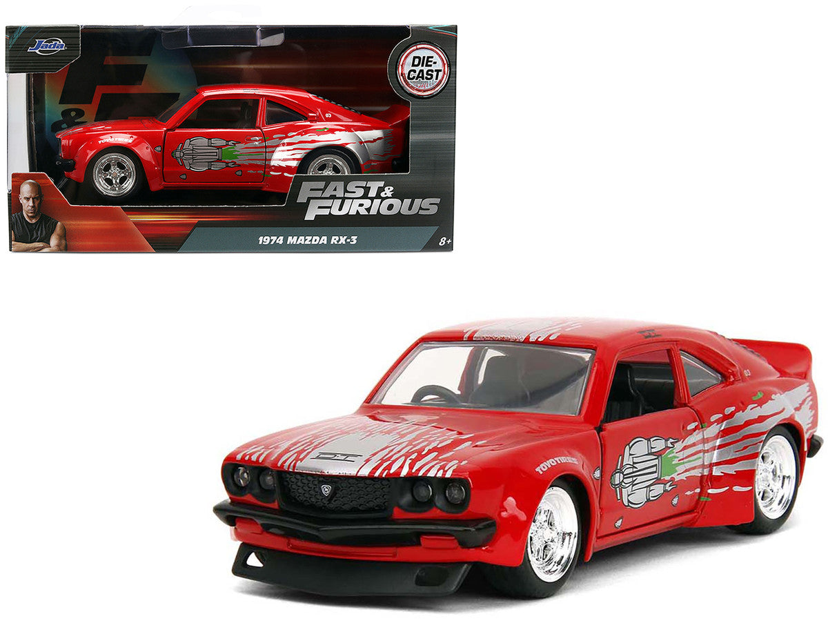 1974 Mazda RX-3 Red with Graphics "Fast & Furious" Series 1/32 Diecast Model Car by Jada-4