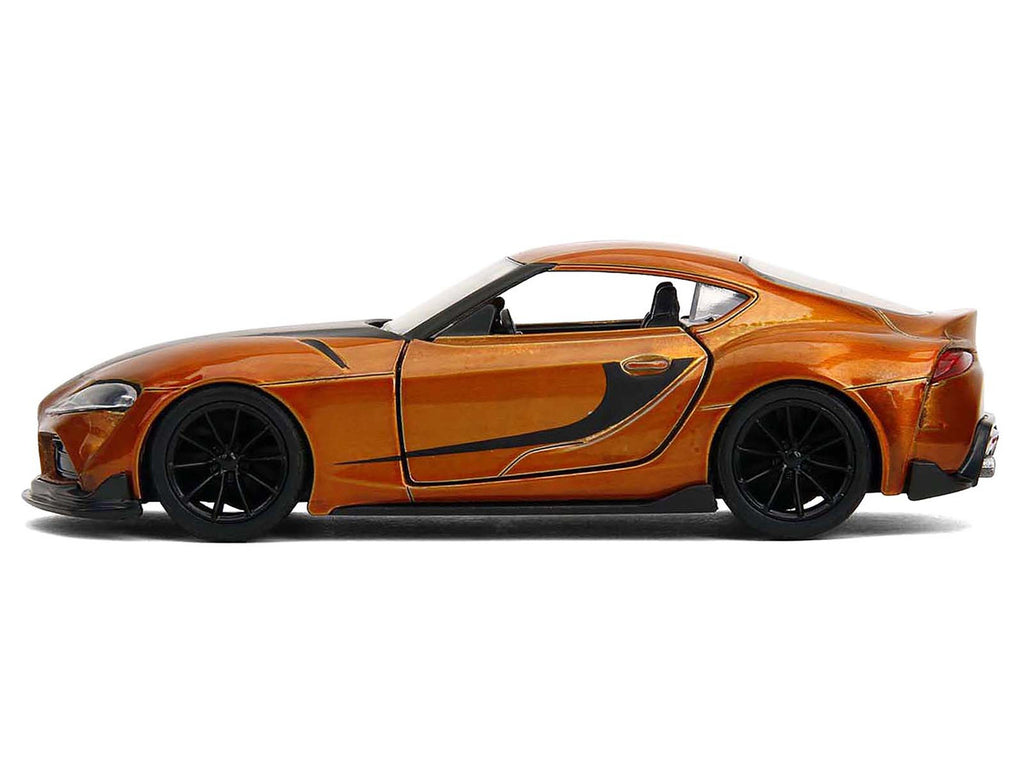 2020 Toyota Supra Orange Metallic with Black Stripes "F9" (2021) Movie "Fast & Furious" Series 1/32 Diecast Model Car by Jada-3