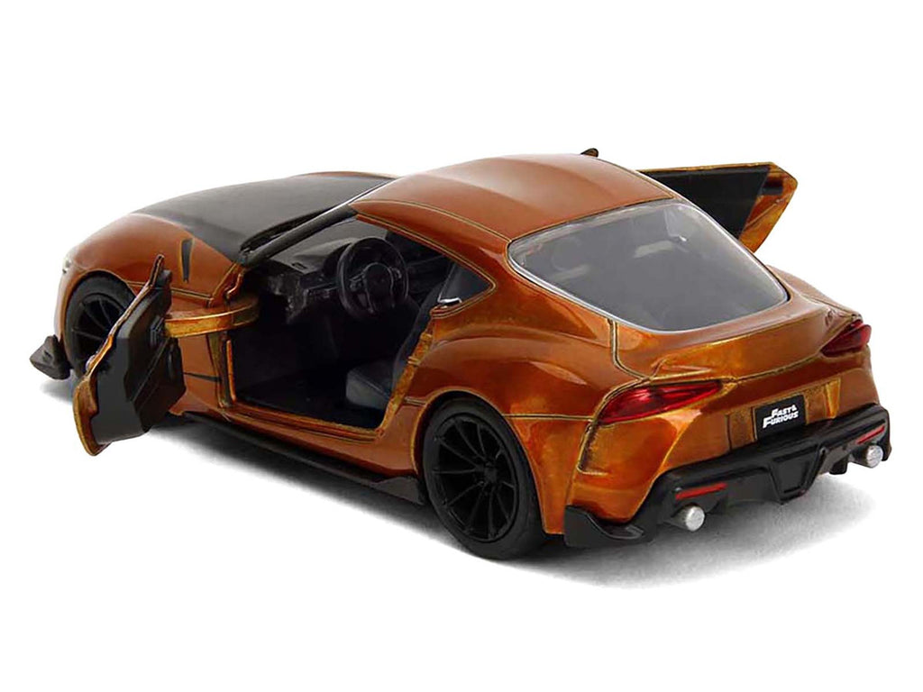 2020 Toyota Supra Orange Metallic with Black Stripes "F9" (2021) Movie "Fast & Furious" Series 1/32 Diecast Model Car by Jada-0