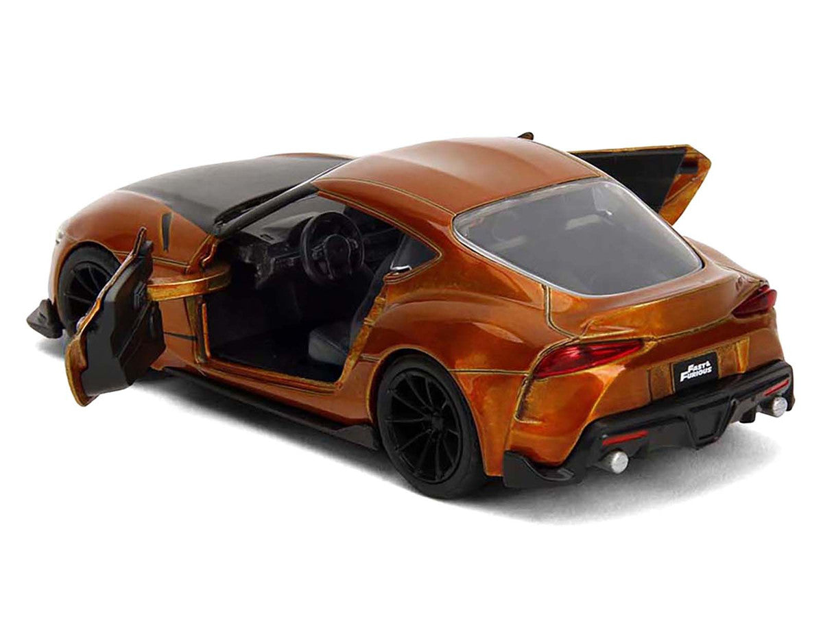 2020 Toyota Supra Orange Metallic with Black Stripes "F9" (2021) Movie "Fast & Furious" Series 1/32 Diecast Model Car by Jada-0