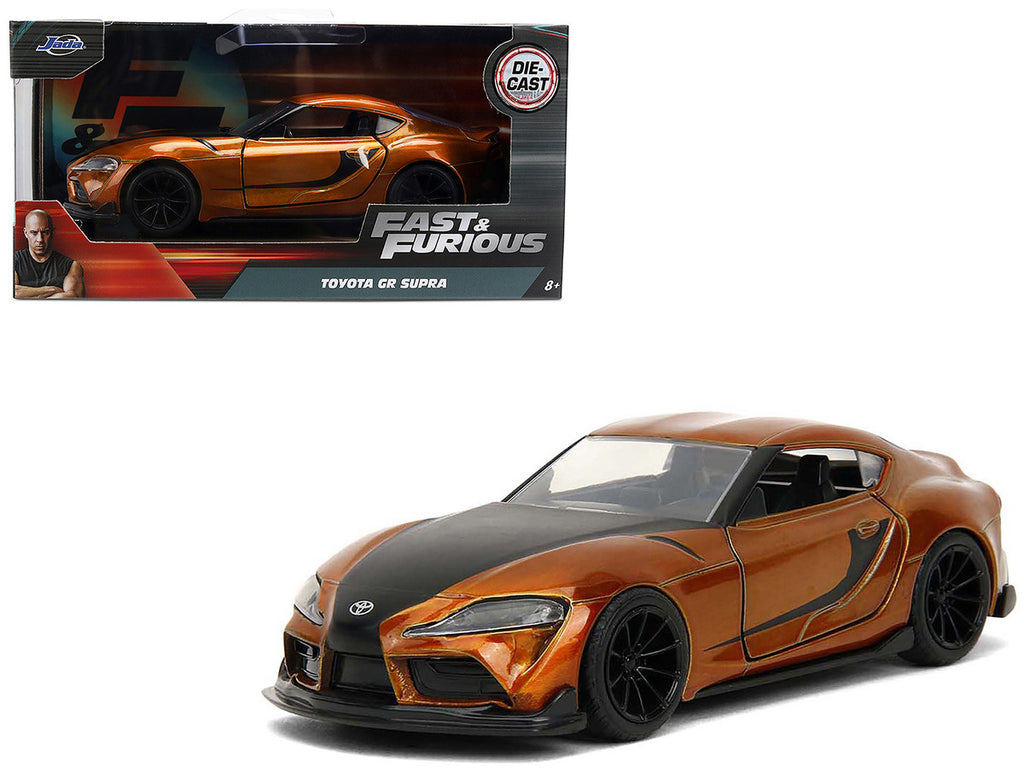 2020 Toyota Supra Orange Metallic with Black Stripes "F9" (2021) Movie "Fast & Furious" Series 1/32 Diecast Model Car by Jada-4