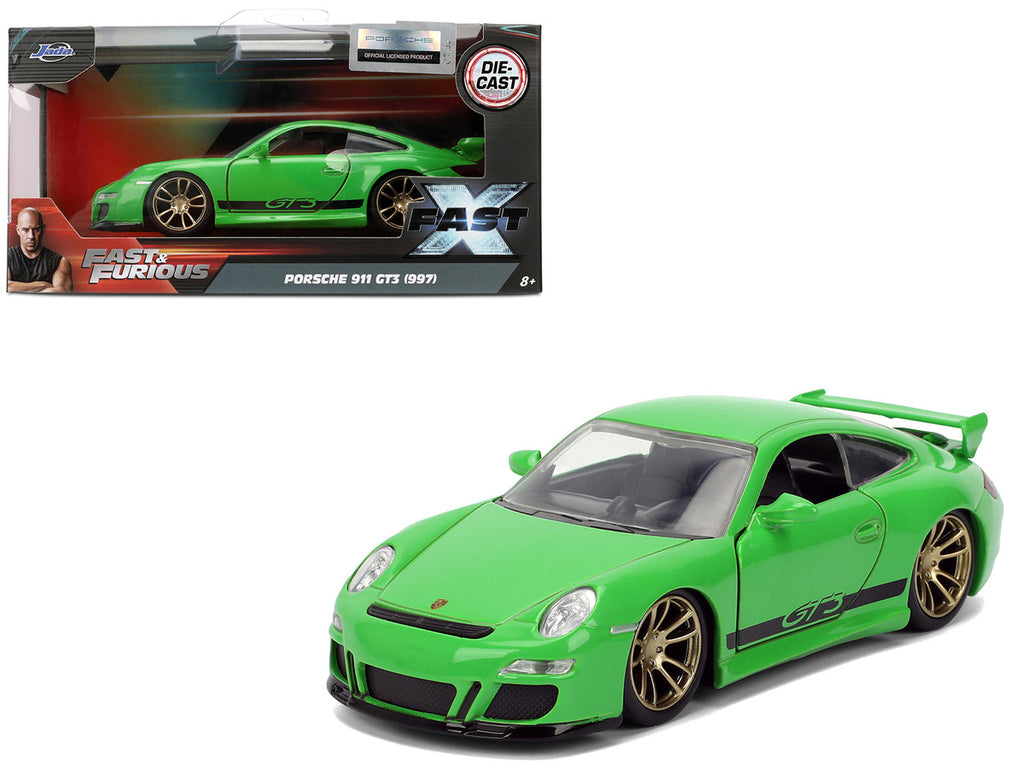 Jada 1:32 Porsche 911 GT3 (997) Green | Fast X — product image 1