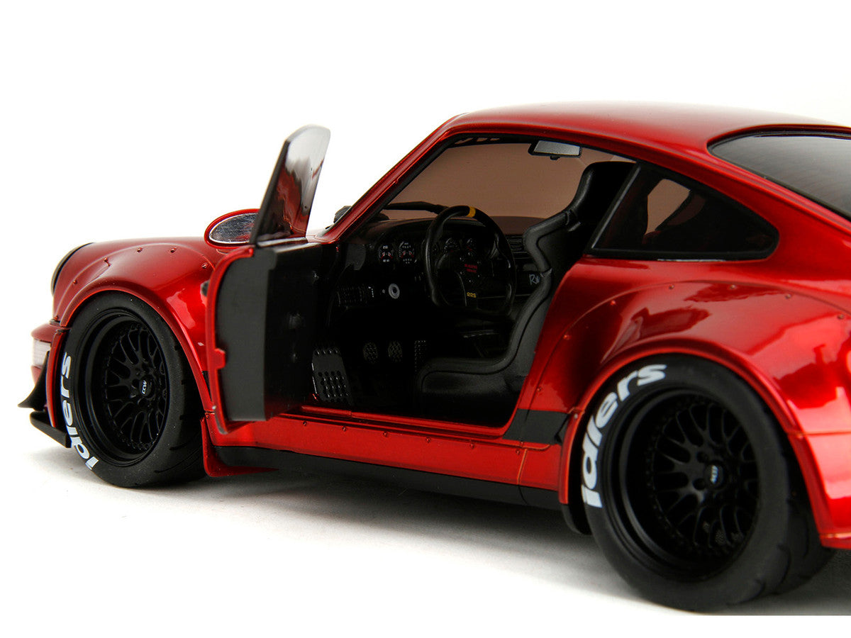 RWB Body Kit Red Metallic with Black Stripes "Pink Slips" Series 1/18 Diecast Model Car by Jada-1