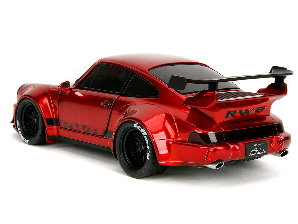 RWB Body Kit Red Metallic with Black Stripes "Pink Slips" Series 1/18 Diecast Model Car by Jada-0