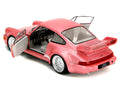 Porsche 911 Carrera RS (964) Pink Metallic with White Stripes "Pink Slips" Series 1/18 Diecast Model Car by Jada-0