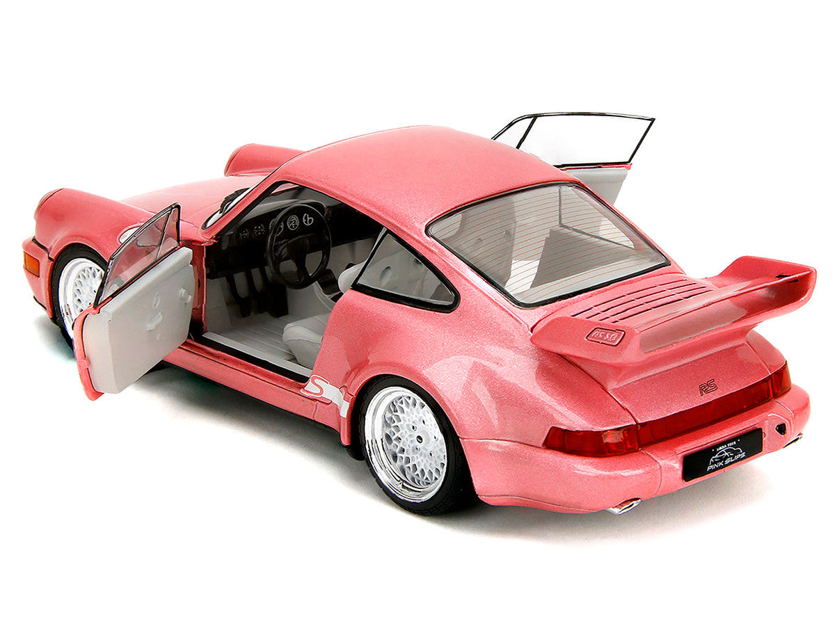 Porsche 911 Carrera RS (964) Pink Metallic with White Stripes "Pink Slips" Series 1/18 Diecast Model Car by Jada-0