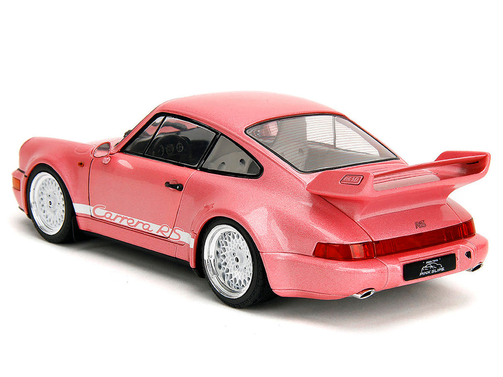 Porsche 911 Carrera RS (964) Pink Metallic with White Stripes "Pink Slips" Series 1/18 Diecast Model Car by Jada-3