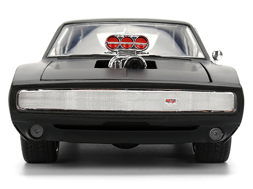 1970 Dodge Charger R/T Matt Black "Fast & Furious" (2009) Movie "Fast & Furious" Series 1/24 Diecast Model Car by Jada-4