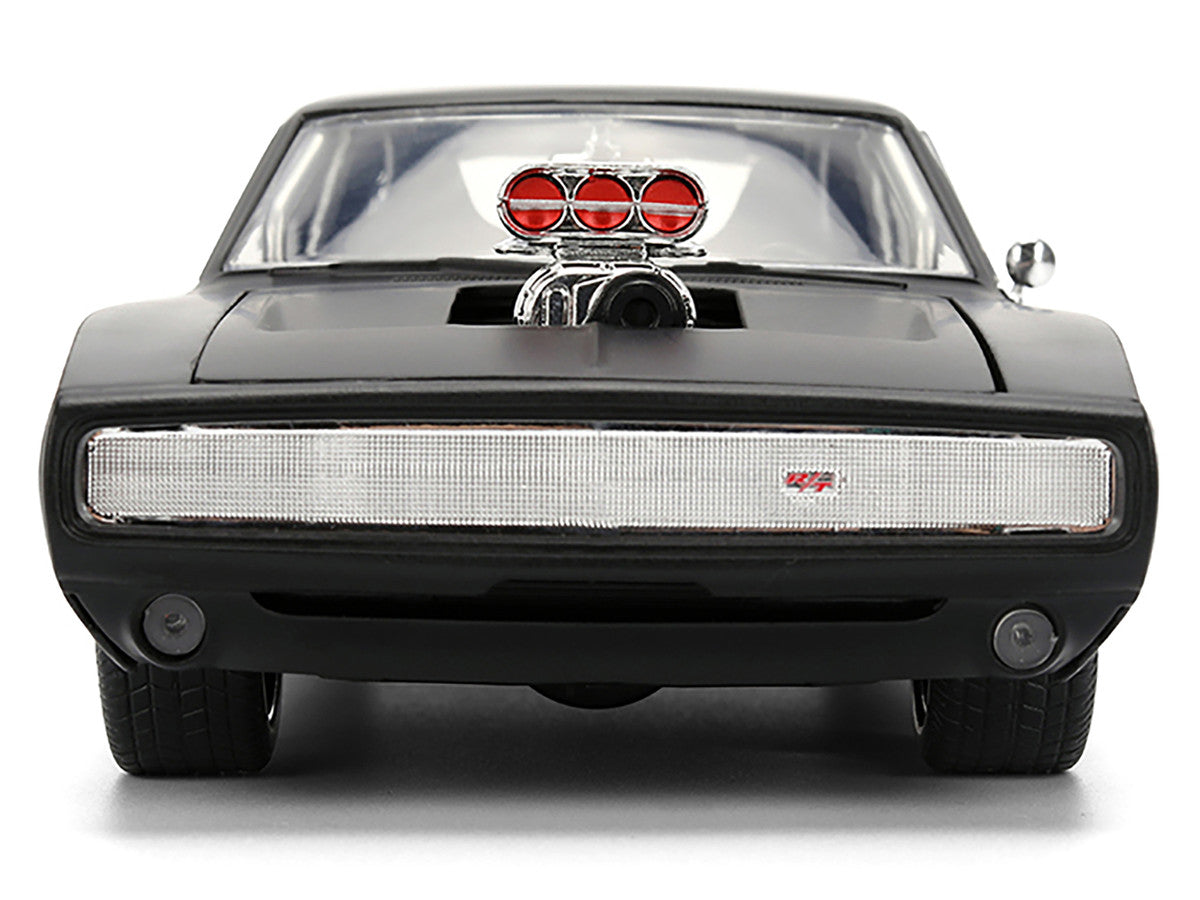 1970 Dodge Charger R/T Matt Black "Fast & Furious" (2009) Movie "Fast & Furious" Series 1/24 Diecast Model Car by Jada-4
