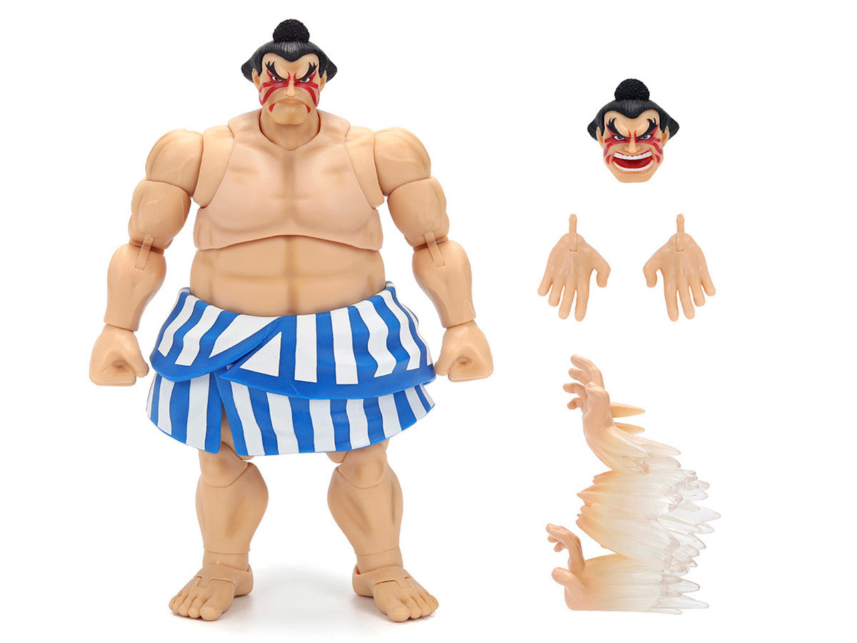 E. Honda 6.5" Moveable Figure with Accessories and Alternate Head and Hands "Ultra Street Fighter II: The Final Challengers" (2017) Video Game Model by Jada-1
