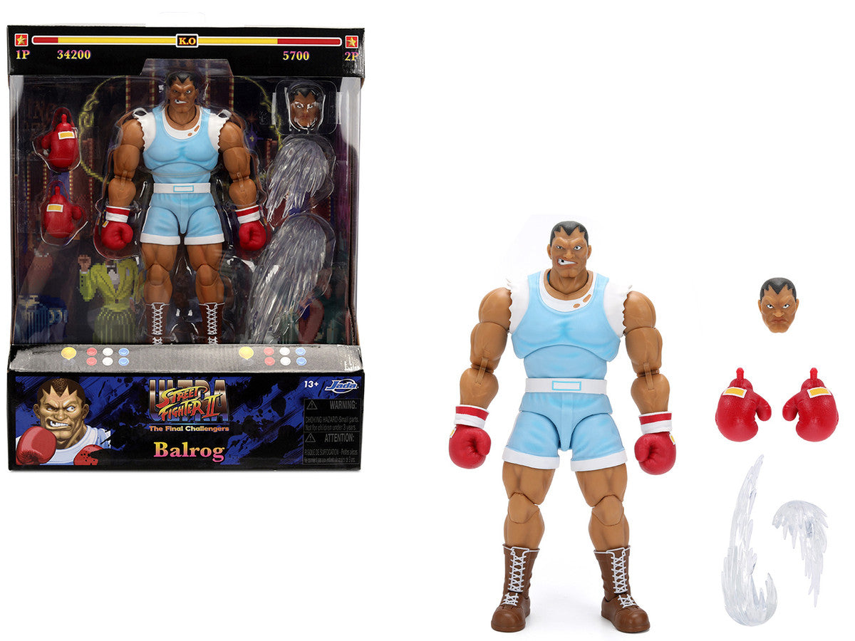 Balrog 6.5" Moveable Figure with Accessories and Alternate Head and Hands "Ultra Street Fighter II: The Final Challengers" (2017) Video Game Model by Jada-0