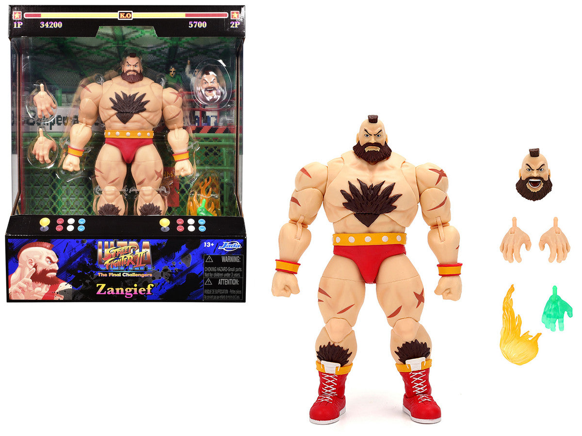 Zangief 7.5" Moveable Figure with Accessories and Alternate Head and Hands "Ultra Street Fighter II: The Final Challengers" (2017) Video Game Model by Jada-4