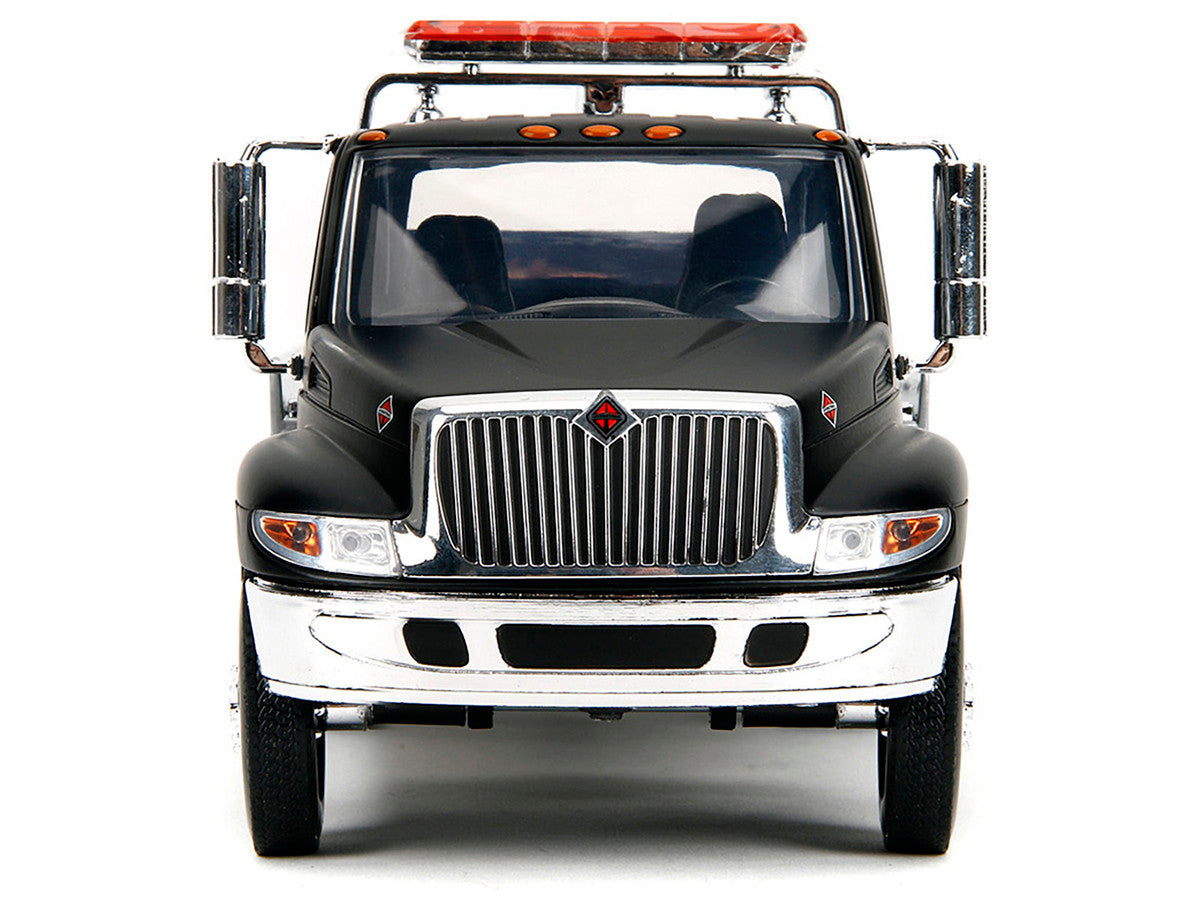 International DuraStar 4400 Flatbed Tow Truck Matt Black 1/24 Diecast Model Car by Jada-3