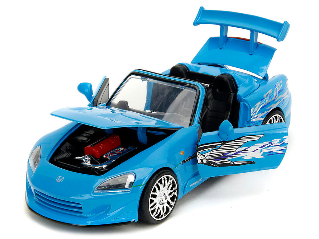 2001 Honda S2000 Convertible Blue with Graphics "Fast & Furious Remix" Series 1/24 Diecast Model Car by Jada-3