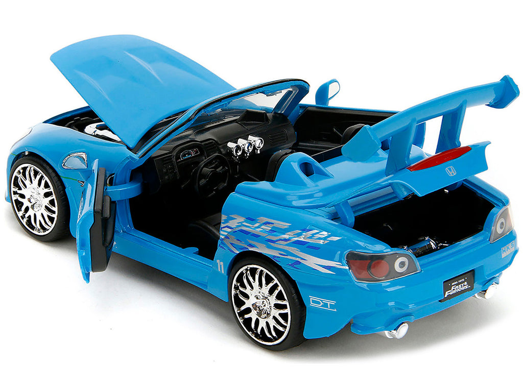 2001 Honda S2000 Convertible Blue with Graphics "Fast & Furious Remix" Series 1/24 Diecast Model Car by Jada-1