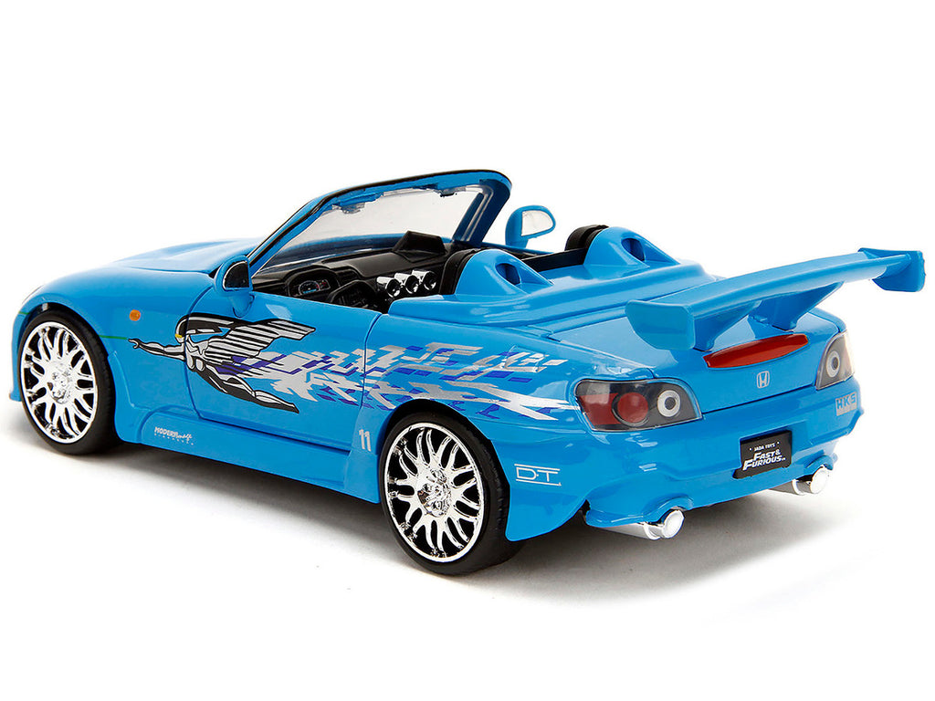 2001 Honda S2000 Convertible Blue with Graphics "Fast & Furious Remix" Series 1/24 Diecast Model Car by Jada-2