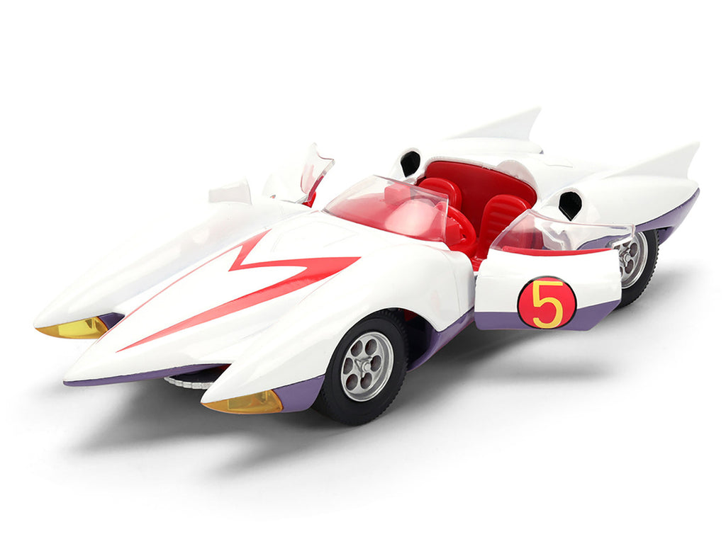 Mach 5 White with Red Stripes and Interior "Speed Racer" (1967) TV Series "Anime Hollywood Rides" Series 1/32 Diecast Model Car by Jada-1