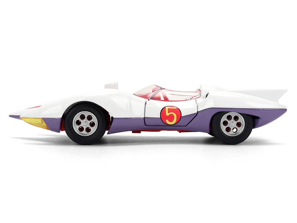 Mach 5 White with Red Stripes and Interior "Speed Racer" (1967) TV Series "Anime Hollywood Rides" Series 1/32 Diecast Model Car by Jada-2