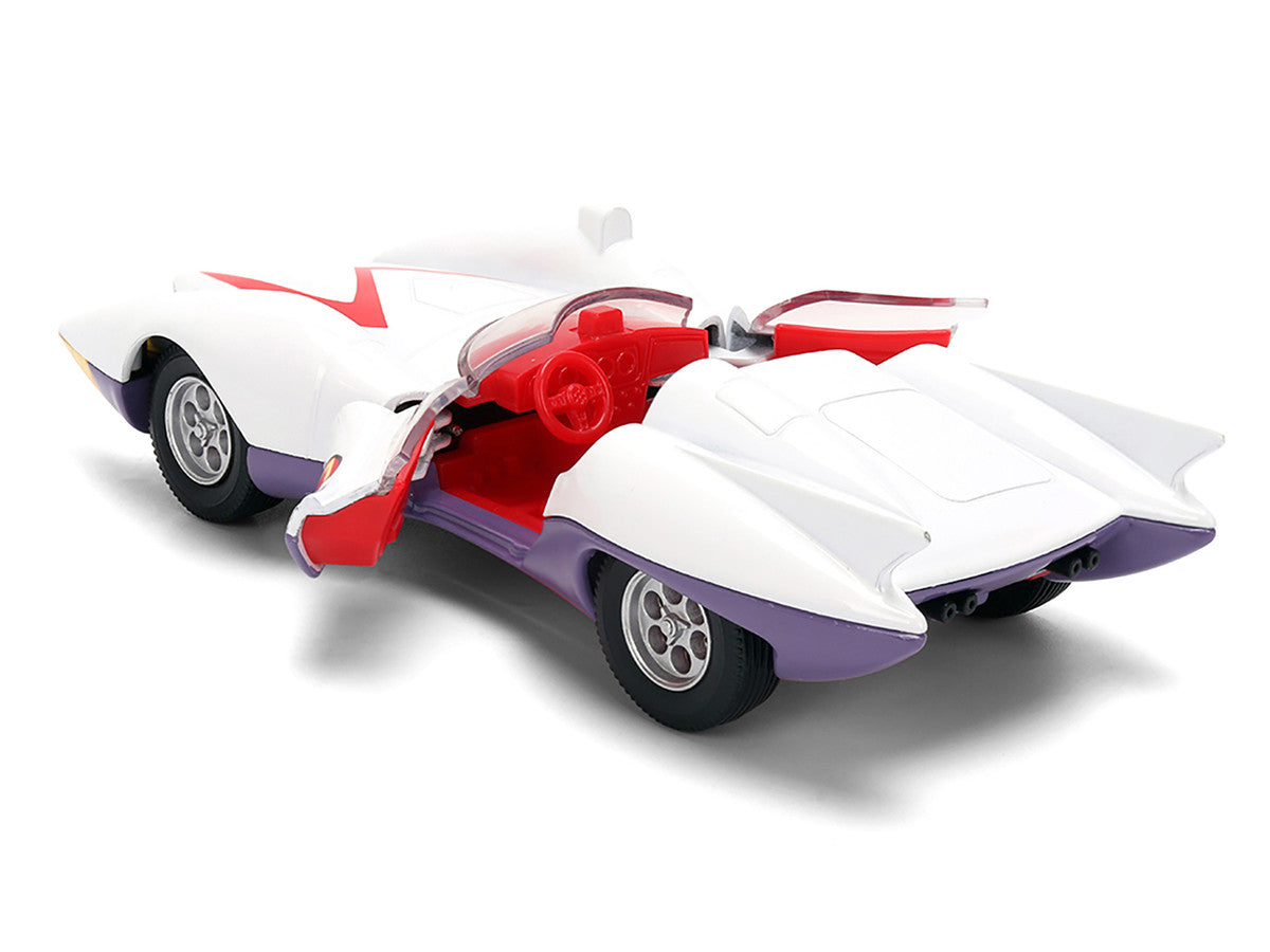 Mach 5 White with Red Stripes and Interior "Speed Racer" (1967) TV Series "Anime Hollywood Rides" Series 1/32 Diecast Model Car by Jada-0