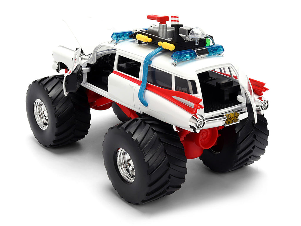 1959 Cadillac Ambulance Ecto-1 "Ghostbusters" (1984) Movie Monster Truck Version "Hollywood Rides" Series 1/24 Diecast Model Car by Jada-3