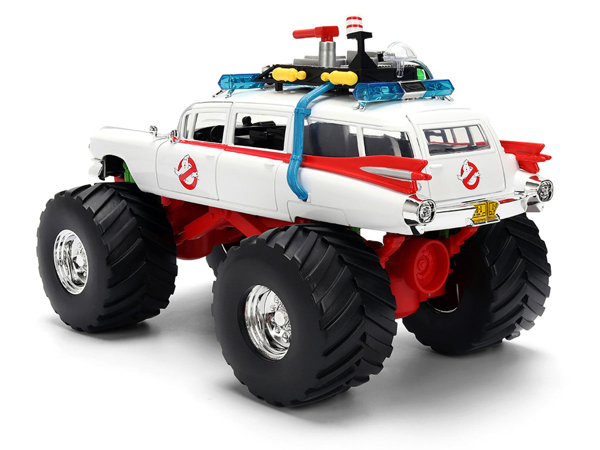1959 Cadillac Ambulance Ecto-1 "Ghostbusters" (1984) Movie Monster Truck Version "Hollywood Rides" Series 1/24 Diecast Model Car by Jada-2