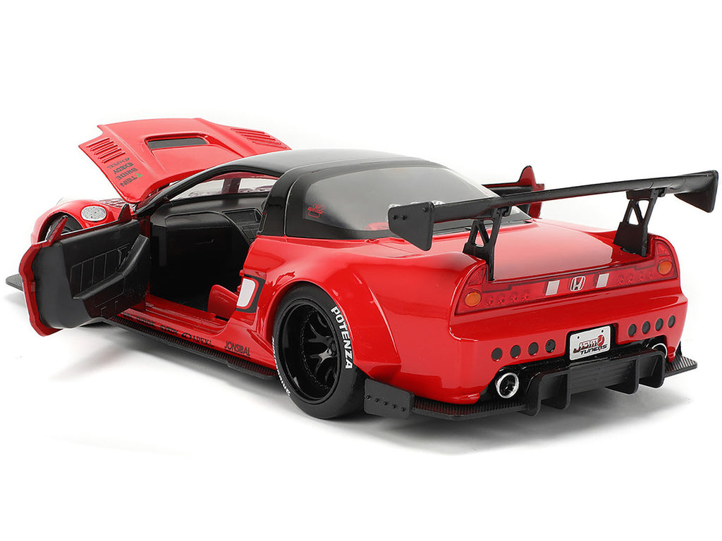 2002 Honda NSX-R RHD (Right Hand Drive) "Bridgestone" Red with Black Top and White Stripes "JDM Tuners" Series 1/24 Diecast Model Car by Jada-2