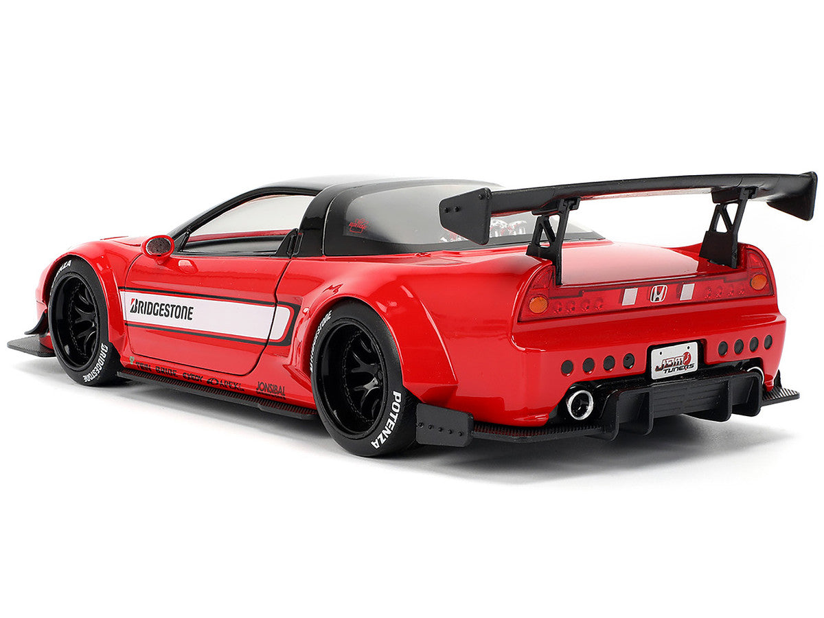 2002 Honda NSX-R RHD (Right Hand Drive) "Bridgestone" Red with Black Top and White Stripes "JDM Tuners" Series 1/24 Diecast Model Car by Jada-3
