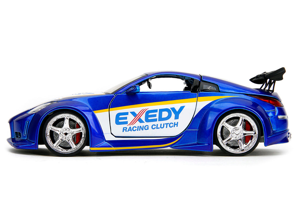 2003 Nissan 350Z "Exedy Racing Clutch" Candy Blue and White "JDM Tuners" Series 1/24 Diecast Model Car by Jada-1