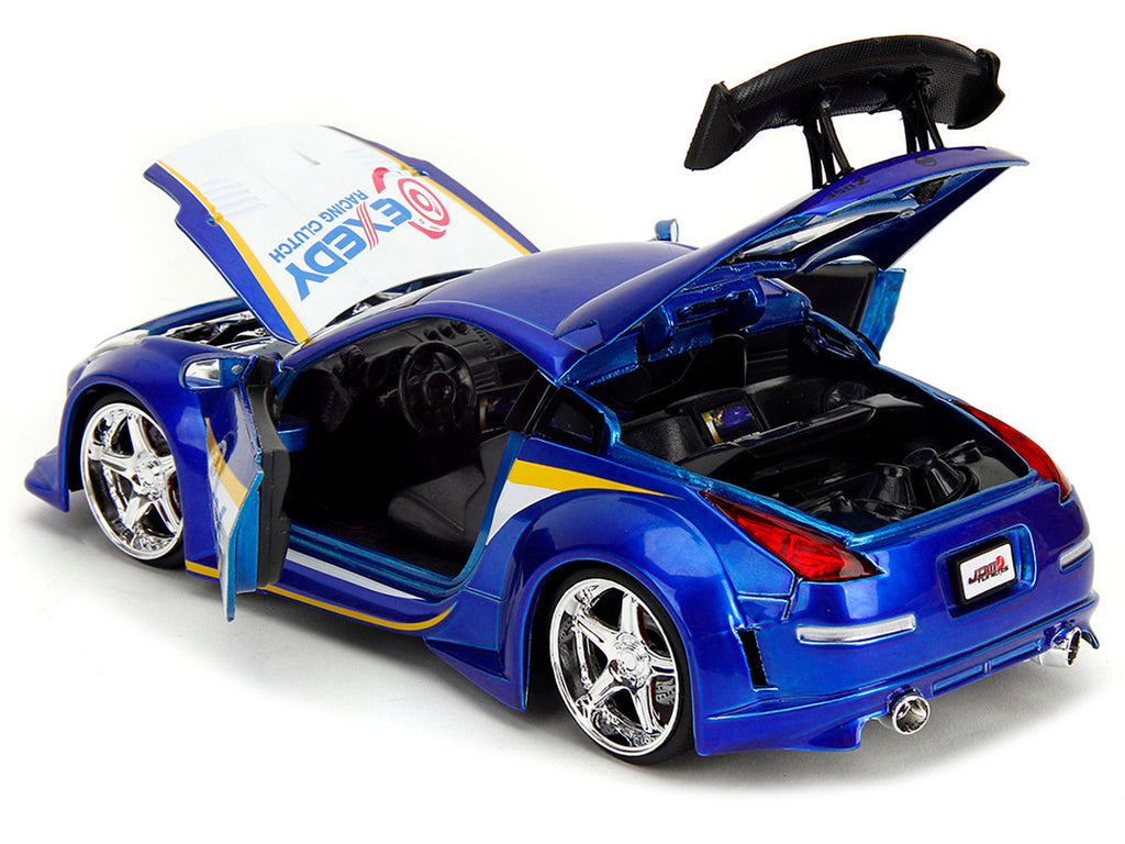 2003 Nissan 350Z "Exedy Racing Clutch" Candy Blue and White "JDM Tuners" Series 1/24 Diecast Model Car by Jada-3