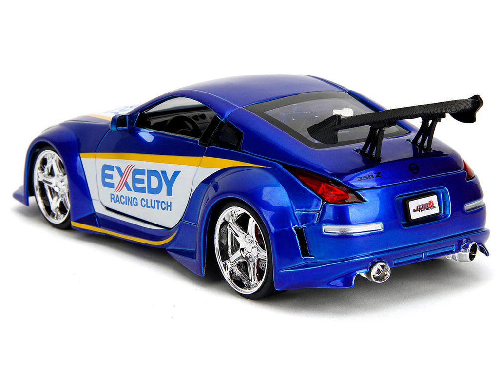 2003 Nissan 350Z "Exedy Racing Clutch" Candy Blue and White "JDM Tuners" Series 1/24 Diecast Model Car by Jada-2