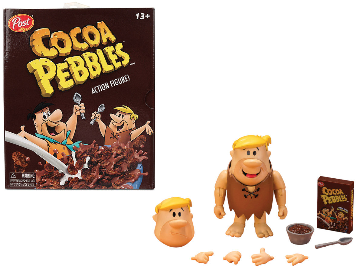 Barney Rubble 4.5" Moveable Figure with Accessories and Alternate Head and Hands "The Flintstones - Post Cocoa Pebbles" Model by Jada-4