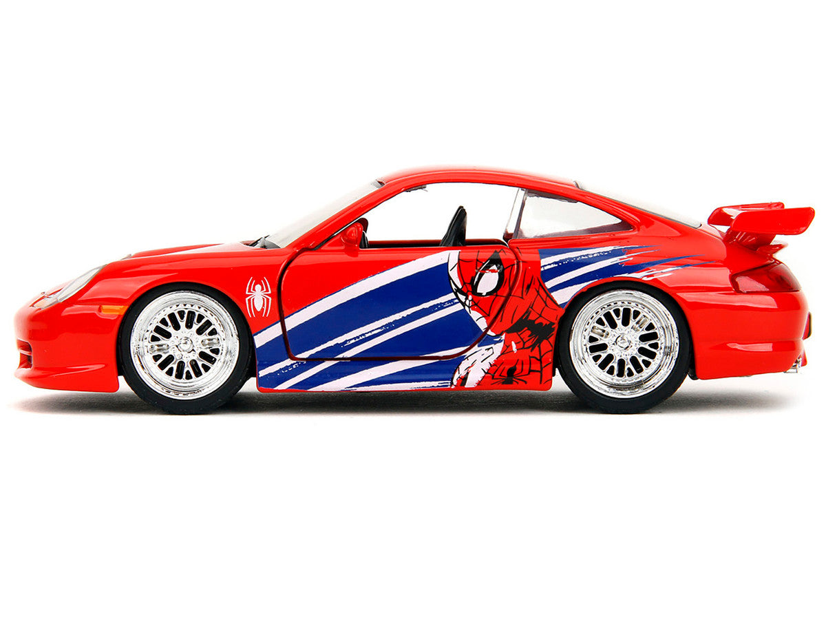 Porsche 911 GT3 RS (996) Red with Graphics "Marvel's Spider-Man" 1/32 Diecast Model Car by Jada-1